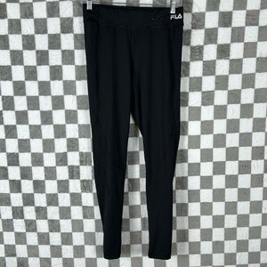 Fila Sport performance running black leggings ankle zip, medium M